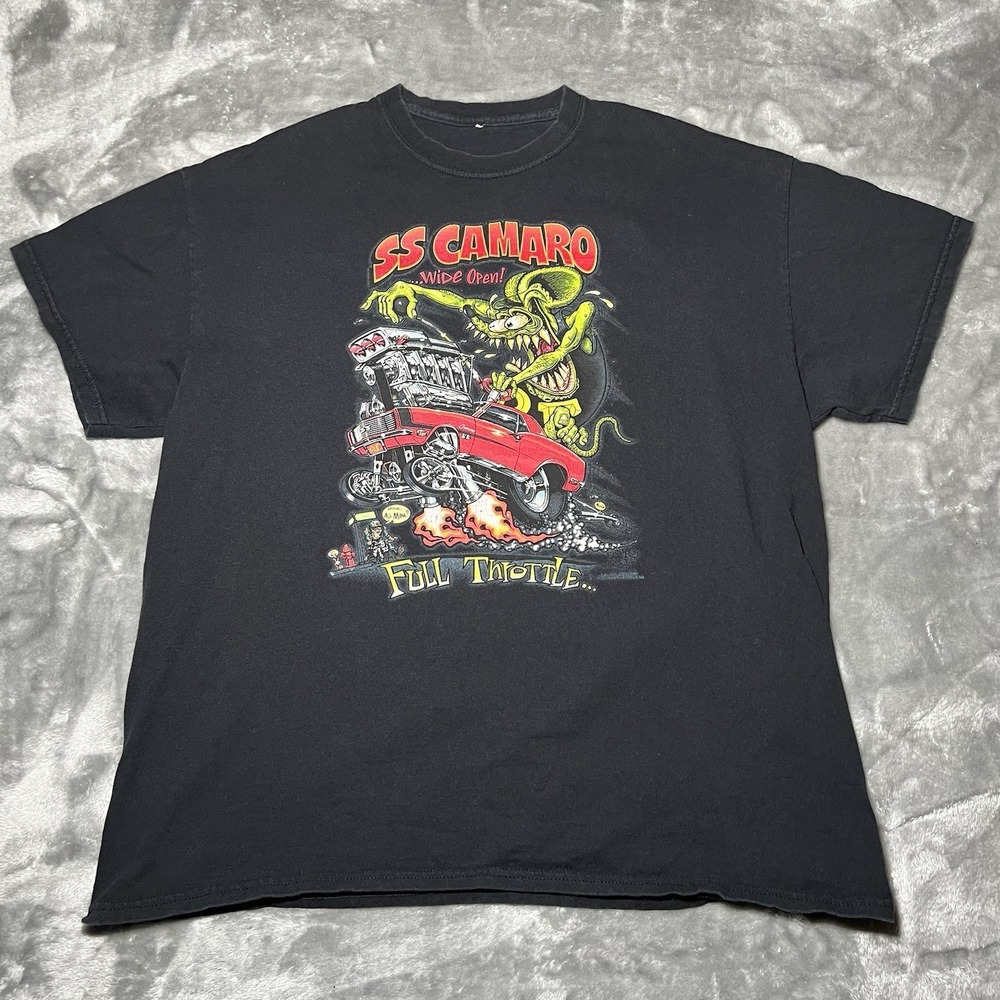 Rat Fink Shirt Men Size XL "SS Camaro Full Throttle" Vintage Look Faded Fade